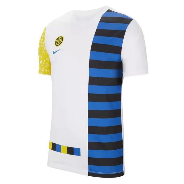 Entrainement Inter Milan 2021-22 Blanc Bleu Jaune